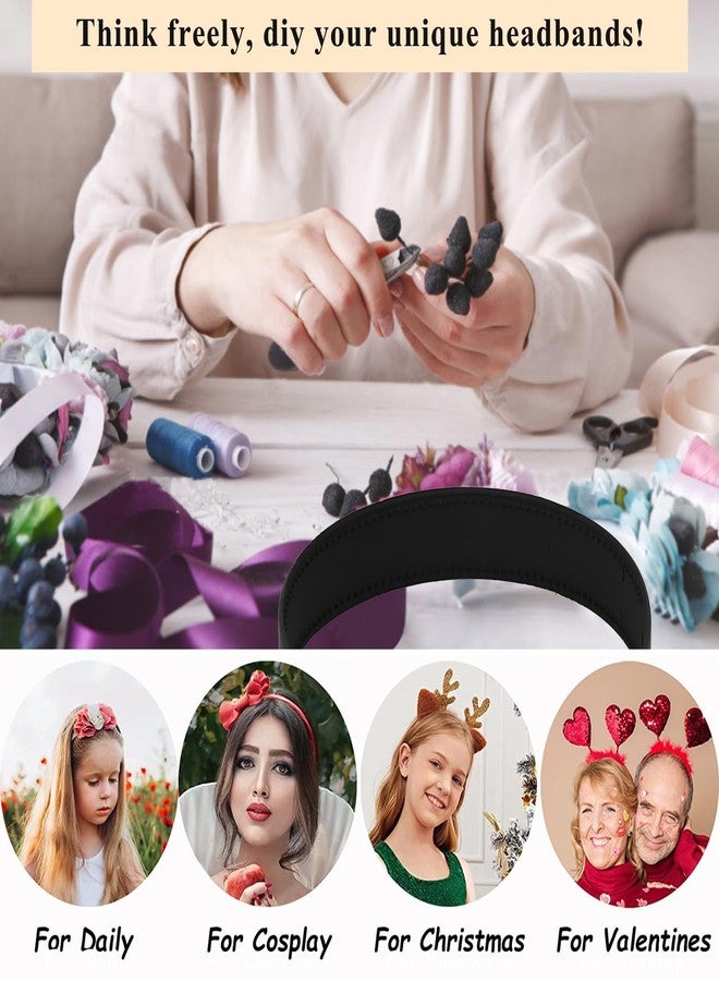 Wecoe Black Headbands for Women Girls 1 Inch Wide Matte Plastic Headbands with Teeth Plain Hard Head Bands Hairbands Diy Crafts Hair Accessories for Women & Girls - Image 4